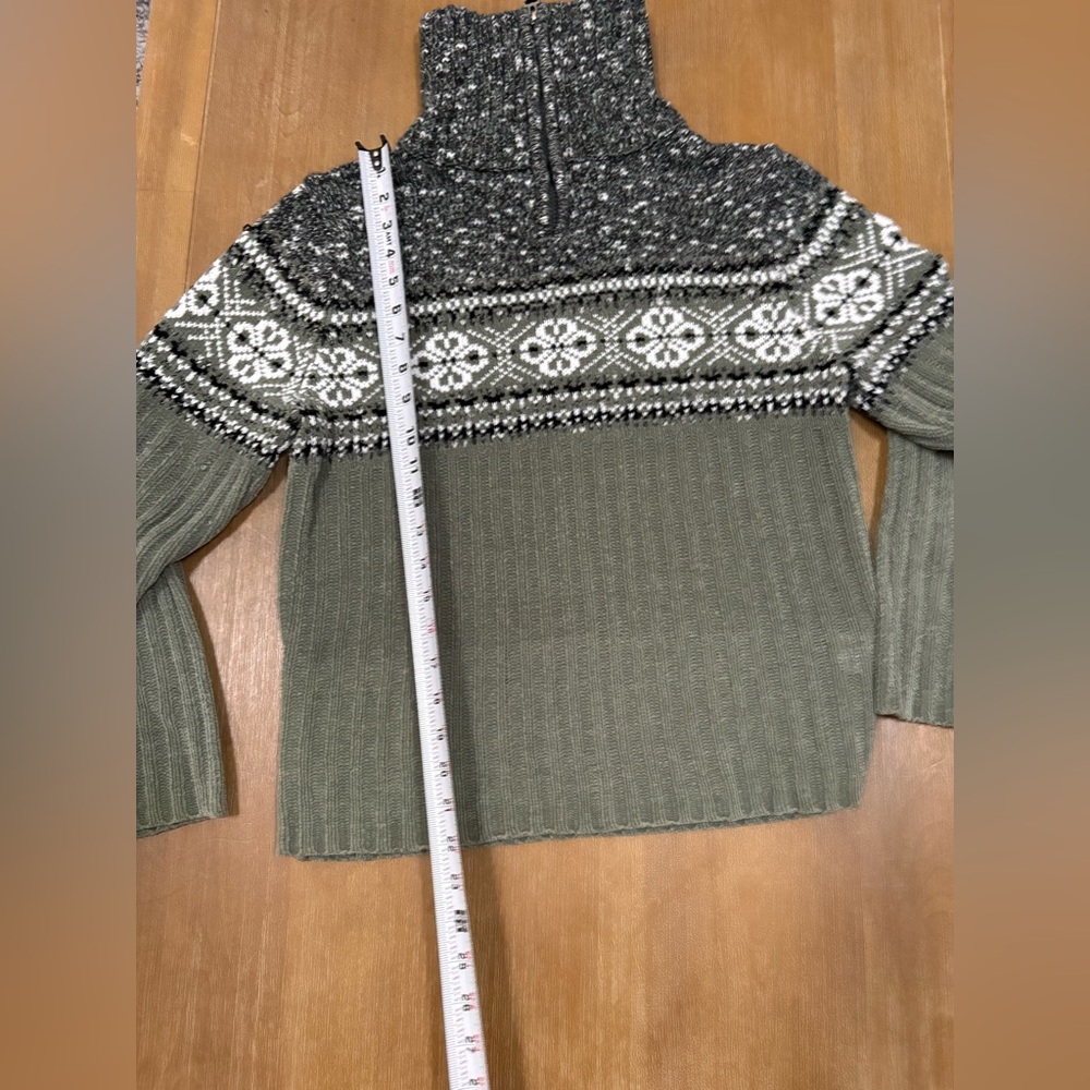 Charcoal and Olive Turtleneck Sweater - Picture 8 of 9